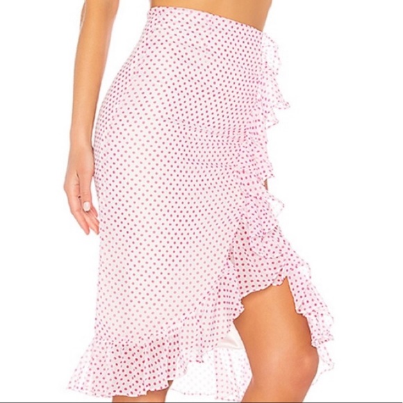 Lovers + Friends Dresses & Skirts - NWT Lovers + Friends Suffolk pink polka dot skirt